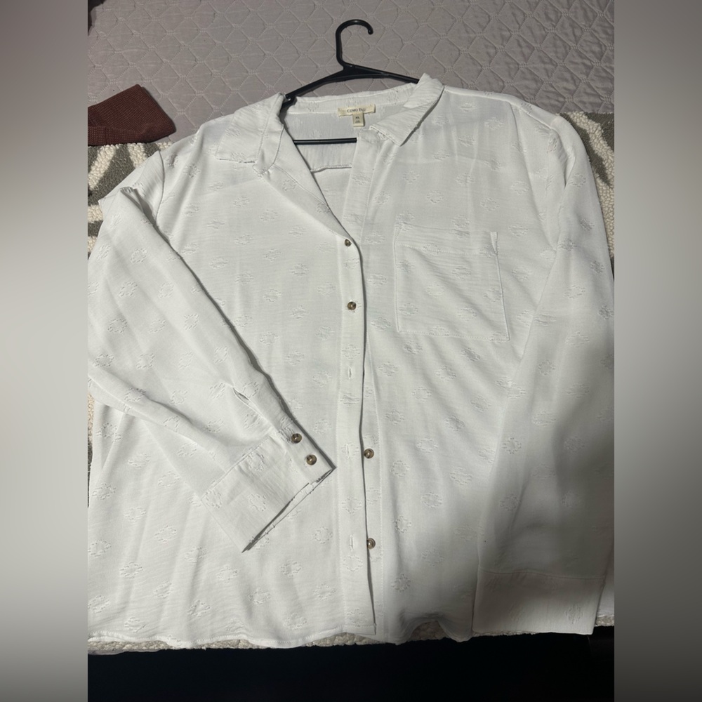 White Button-Up Women's Top
